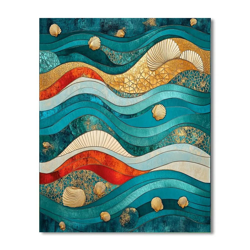 Gustav Klimt Inspired Aureate Ocean Paint by numbers kits