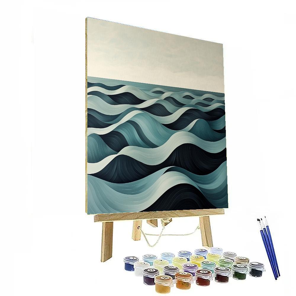 M.C. Escher Inspired Tessellated Ocean Current paint by number