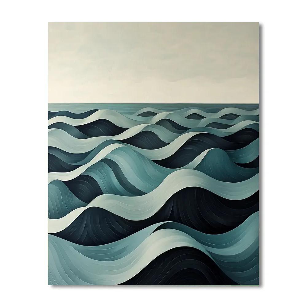 M.C. Escher Inspired Tessellated Ocean Current paint by number
