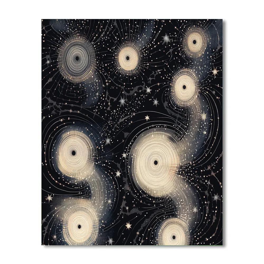 M.C. Escher Inspired Celestial Tessellation paint by number