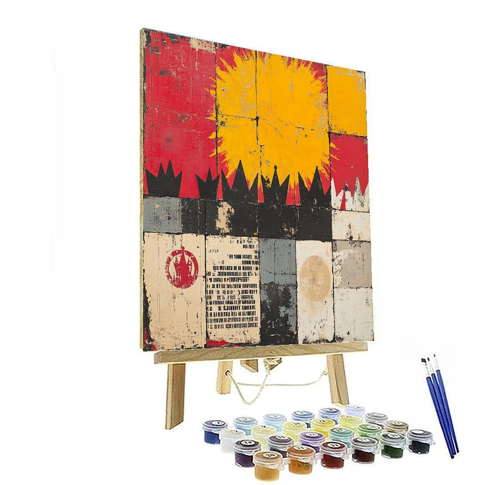 Jean-Michel Basquiat Inspired Fragmented Anthem paint by numbers