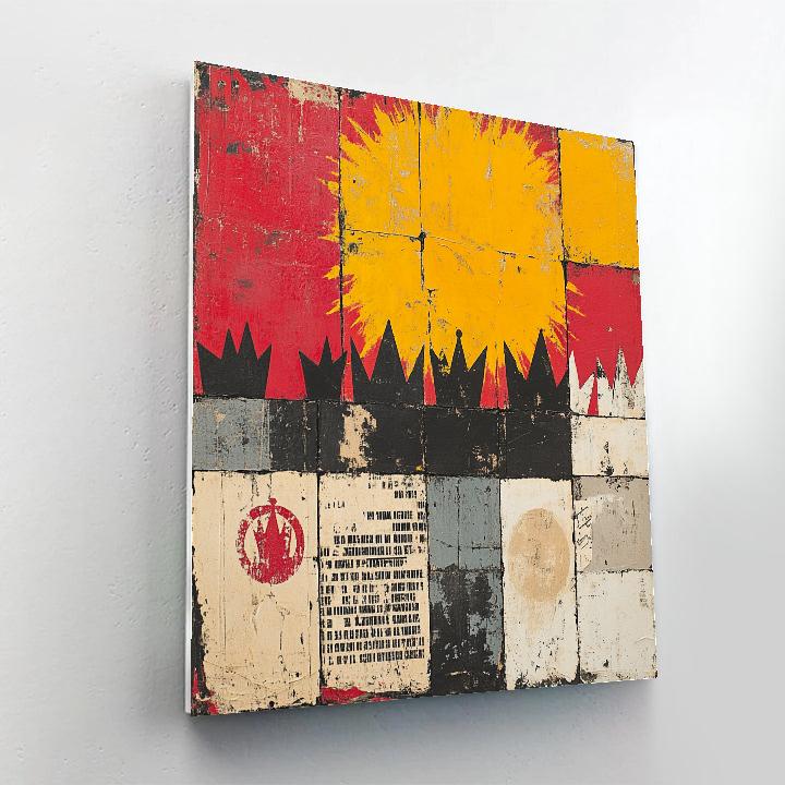 Jean-Michel Basquiat Inspired Fragmented Anthem paint by numbers