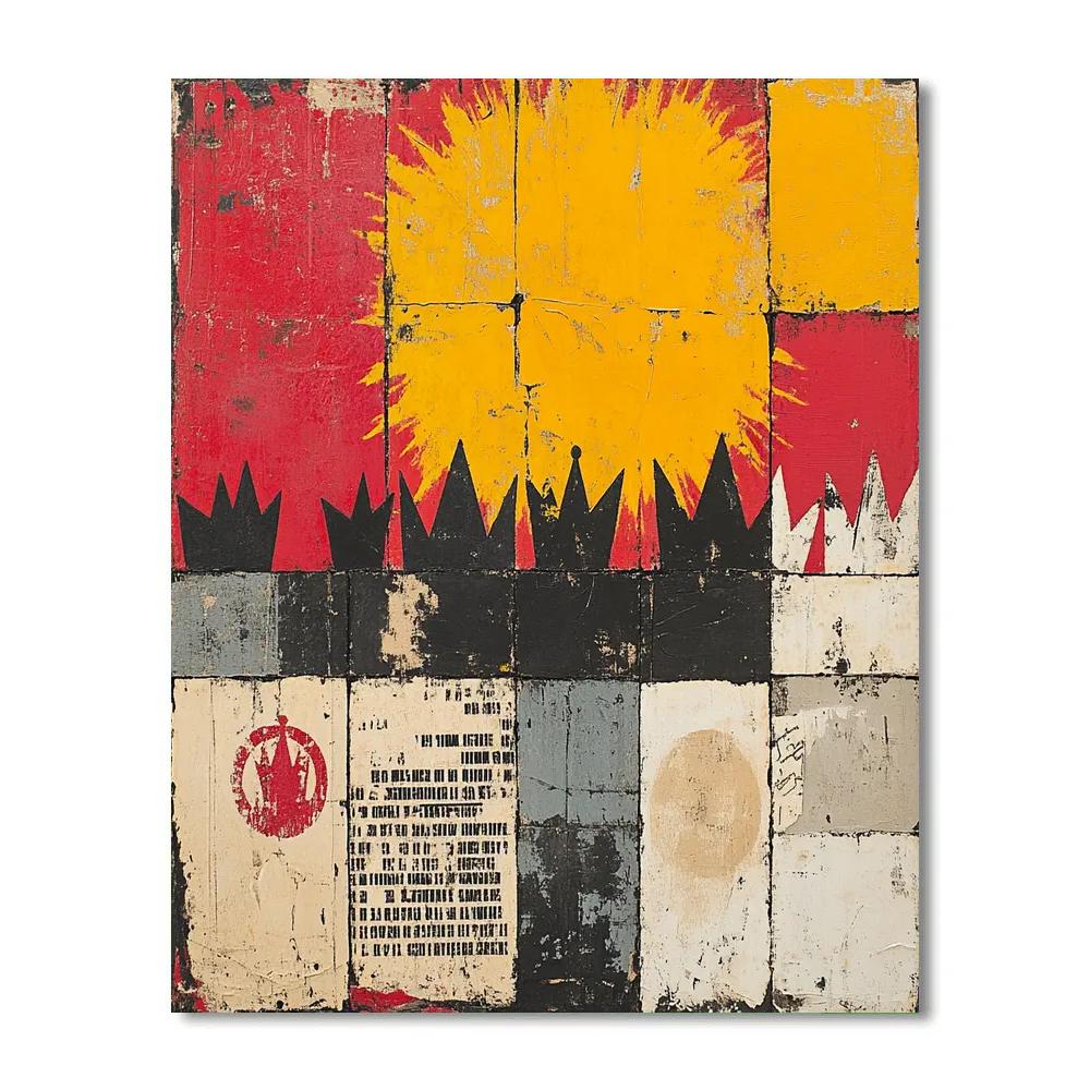 Jean-Michel Basquiat Inspired Fragmented Anthem paint by numbers
