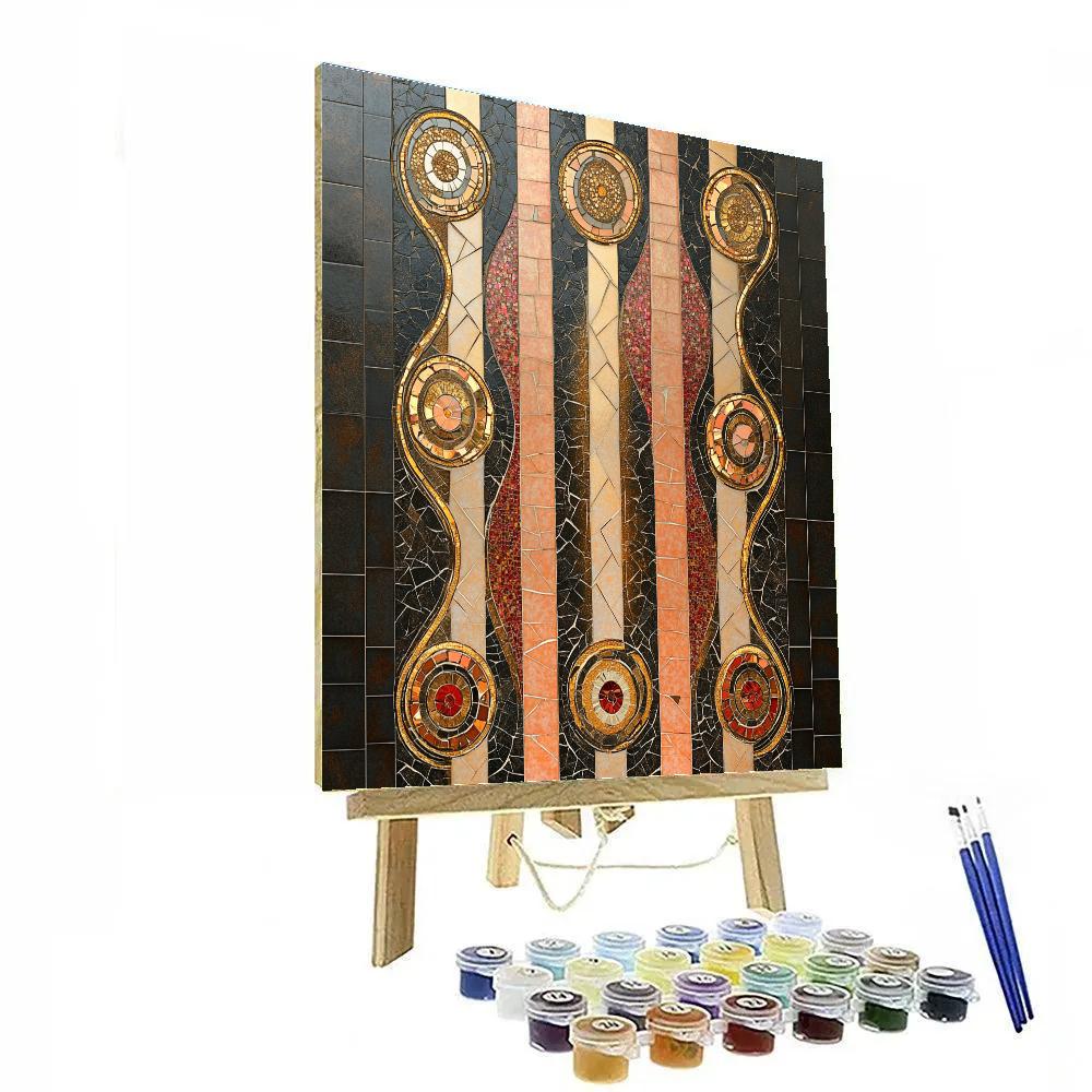 Gustav Klimt Inspired Twilight Mosaic paint by numbers