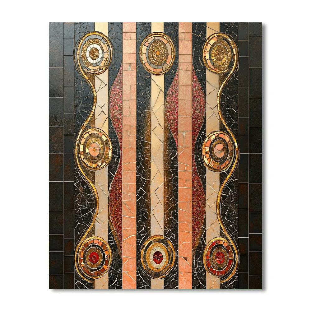 Gustav Klimt Inspired Twilight Mosaic paint by numbers