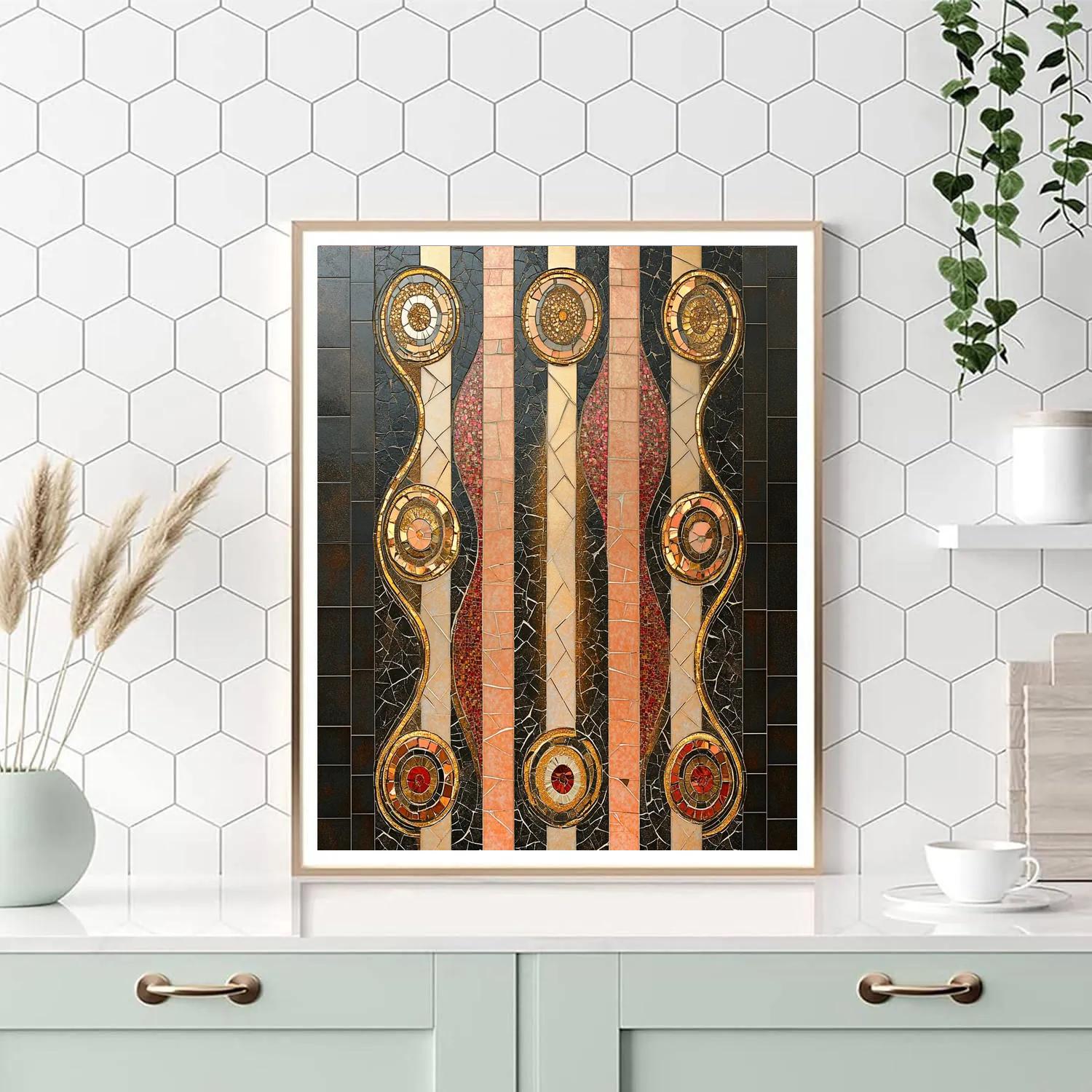 Gustav Klimt Inspired Twilight Mosaic paint by numbers