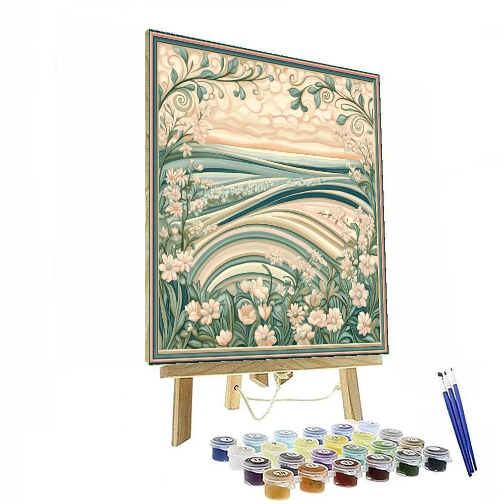 Alphonse Mucha Inspired Time Tides Tapestry paint by number