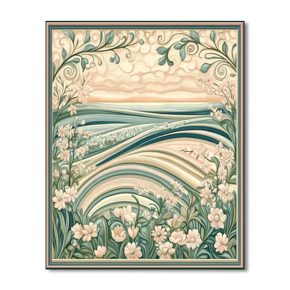 Alphonse Mucha Inspired Time Tides Tapestry paint by number