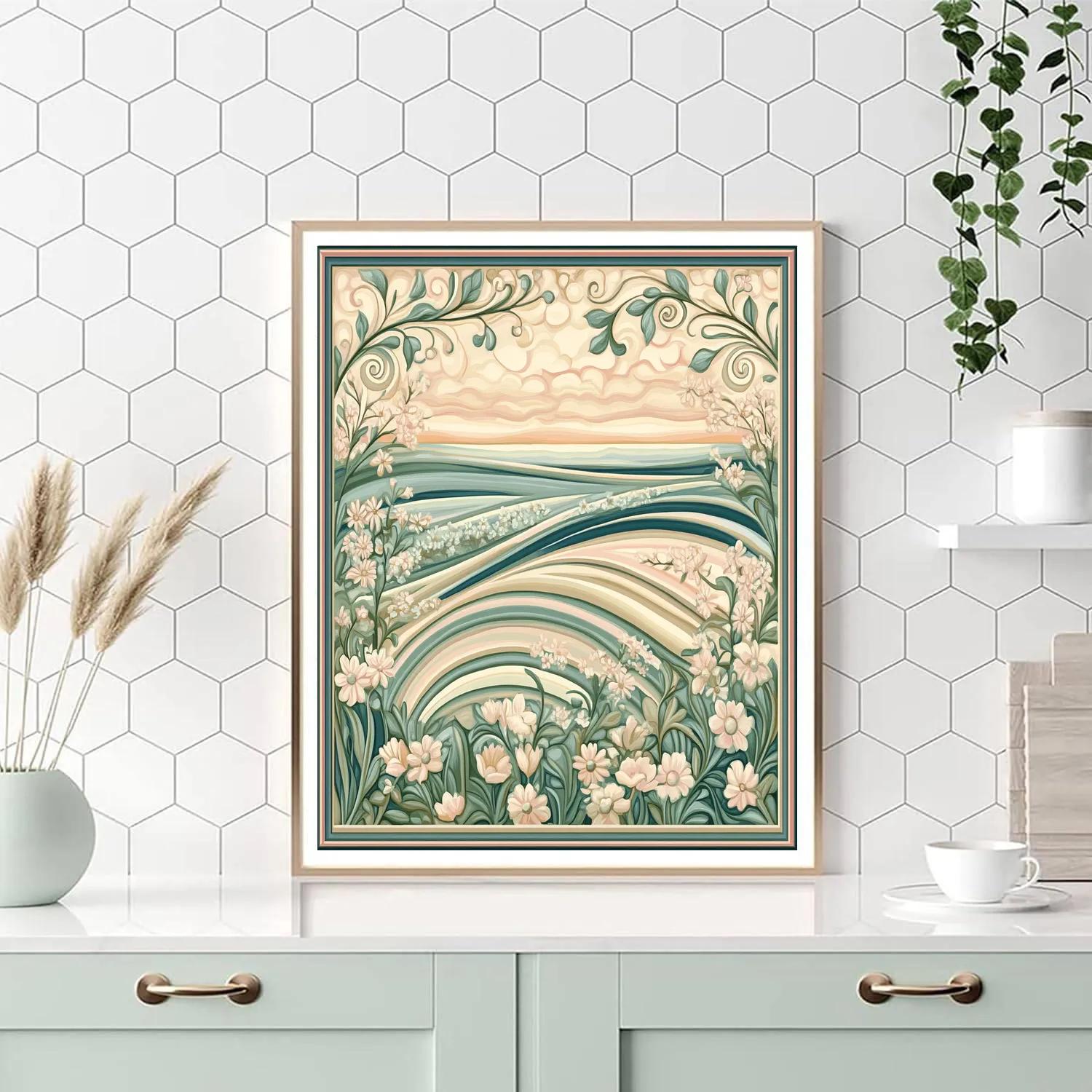 Alphonse Mucha Inspired Time Tides Tapestry paint by number