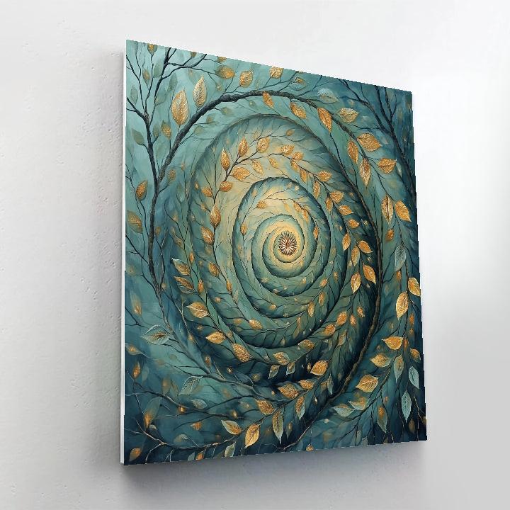 Gustav Klimt Inspired Verdant Spiral DIY paint by numbers