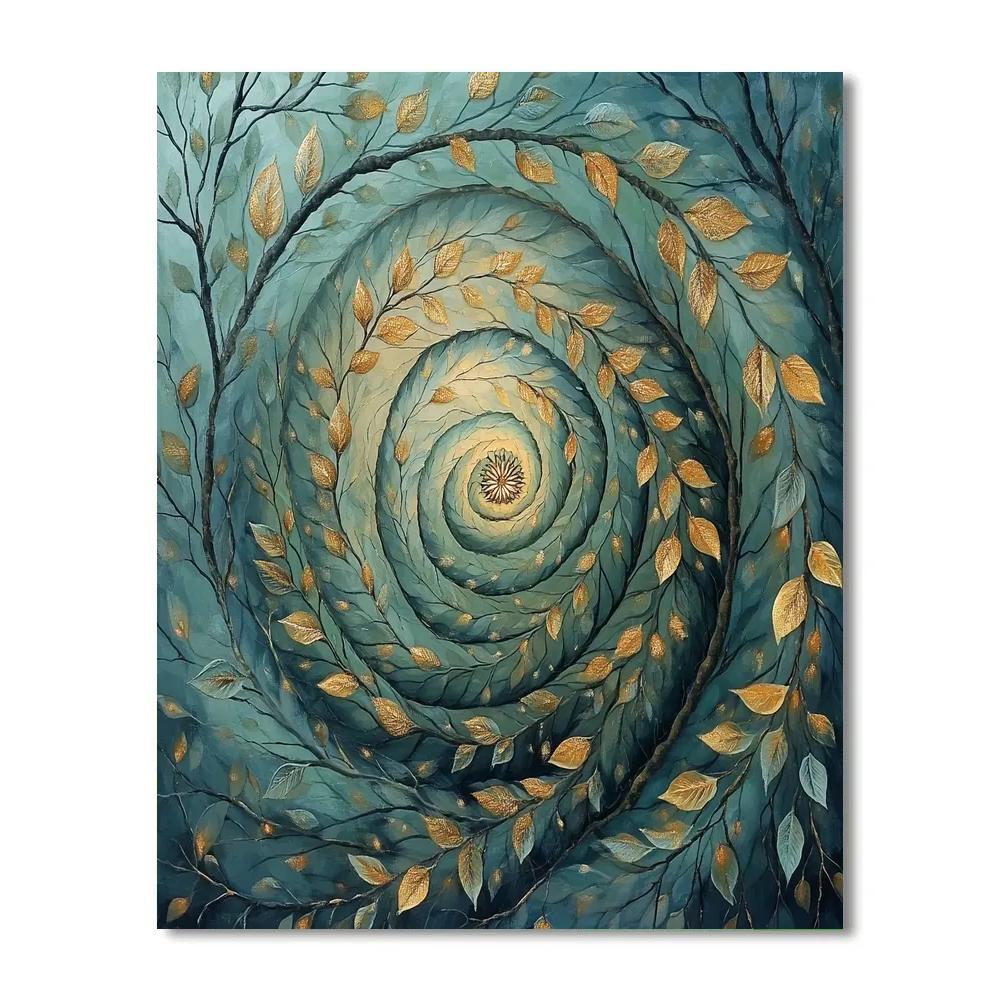 Gustav Klimt Inspired Verdant Spiral DIY paint by numbers