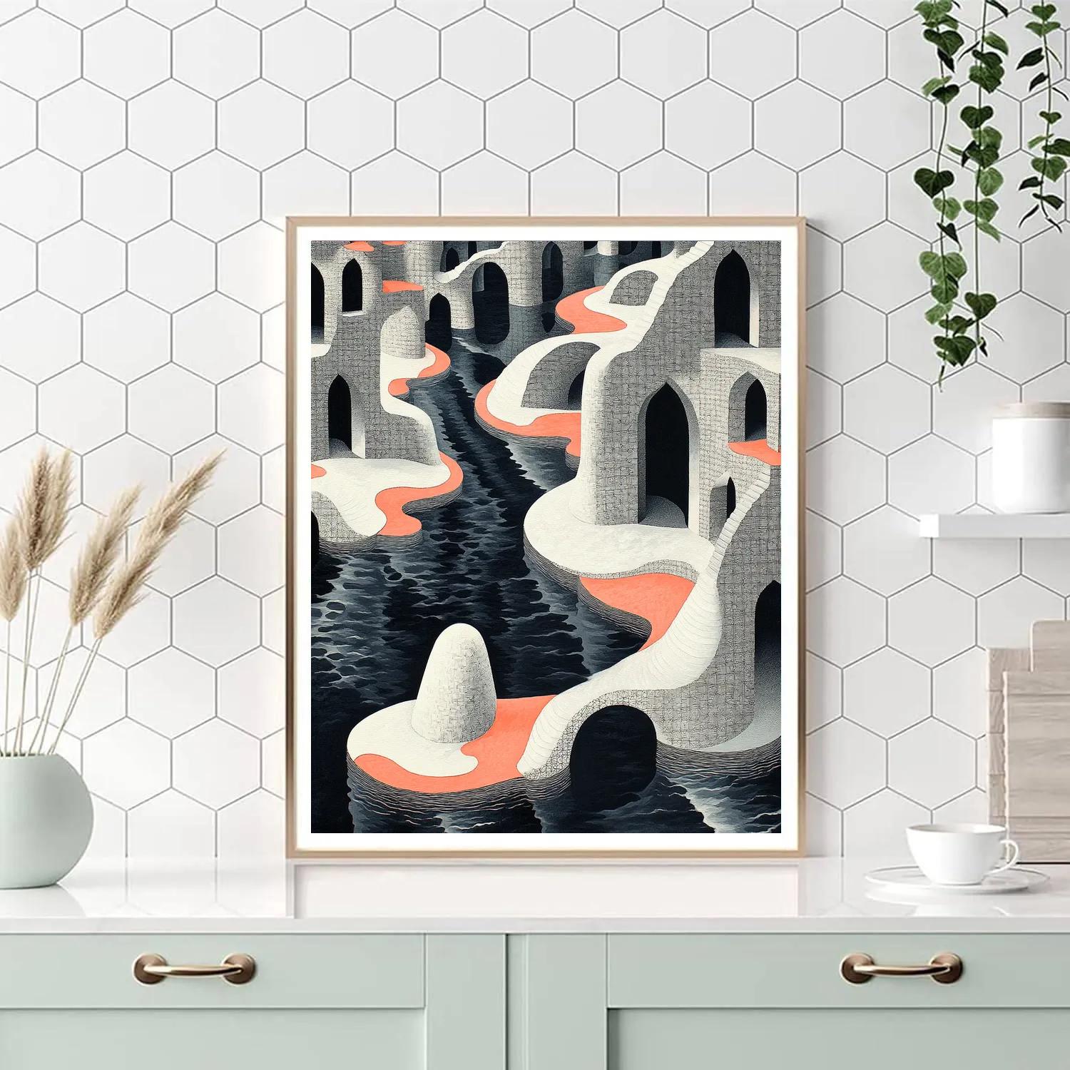 M.C. Escher Inspired Paradoxical Archipelago DIY paint by numbers