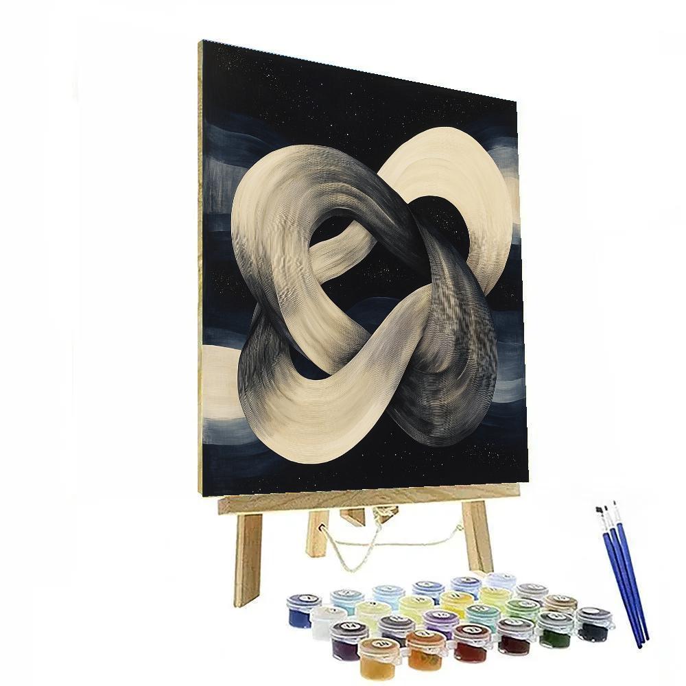 M.C. Escher Inspired Orbital Ribbon Maze paint by number