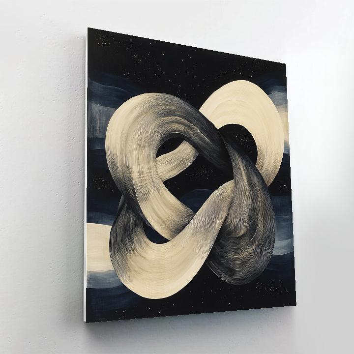 M.C. Escher Inspired Orbital Ribbon Maze paint by number