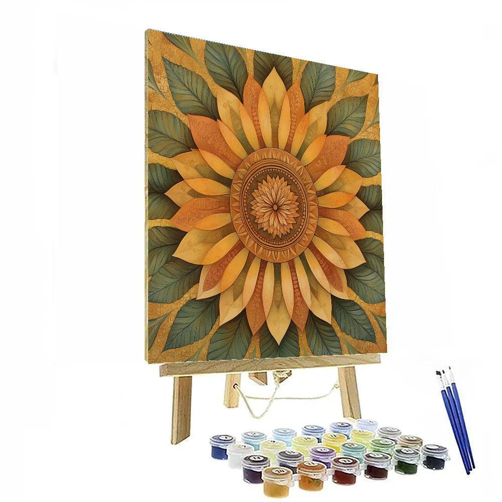 Alphonse Mucha Inspired Solar Petal Clockwork painting number kit