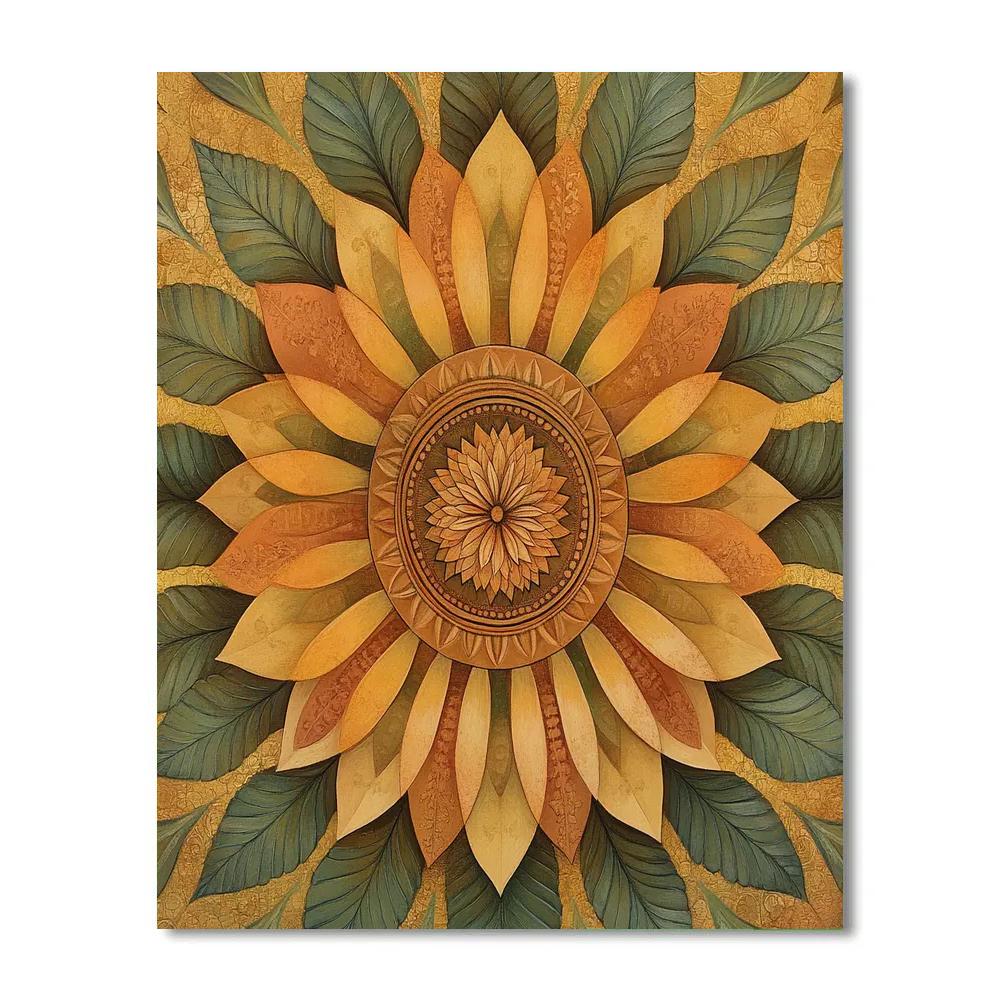 Alphonse Mucha Inspired Solar Petal Clockwork painting number kit