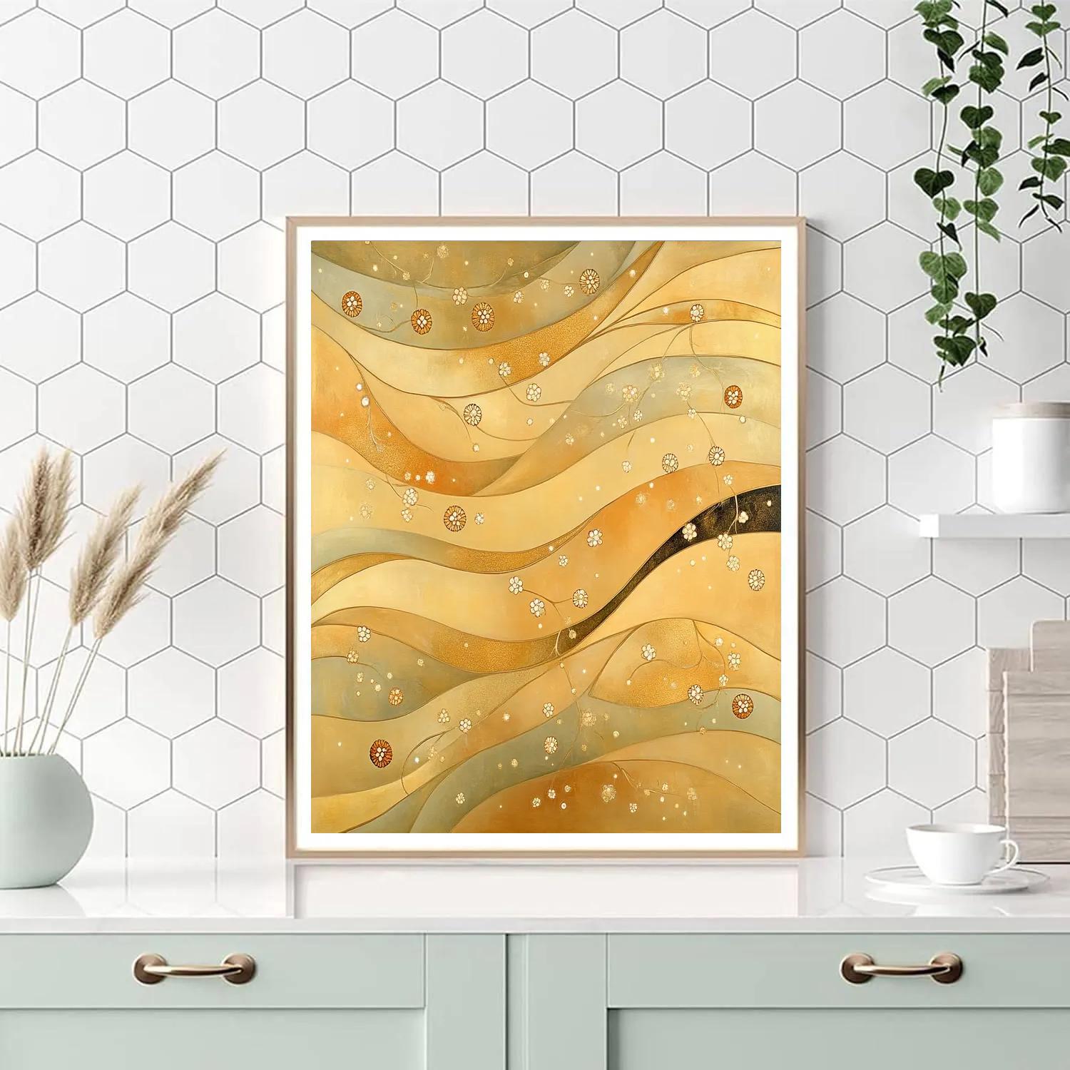 Gustav Klimt Inspired Whispering Vines paint by color