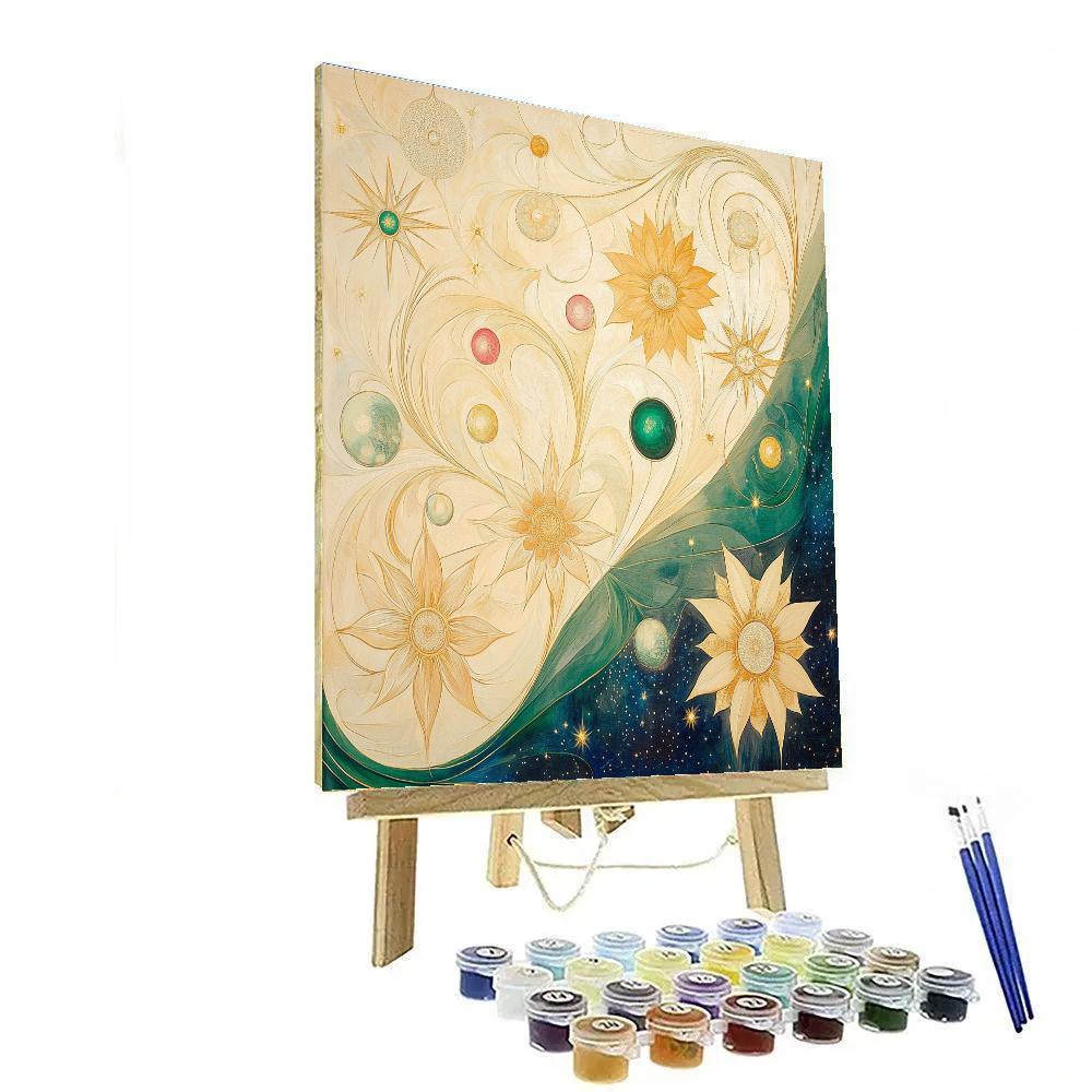 Alphonse Mucha Inspired Celestial Harmony Paint by numbers art