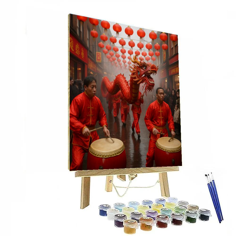 Lunar New Year Dragon Dance Lane painting number kit