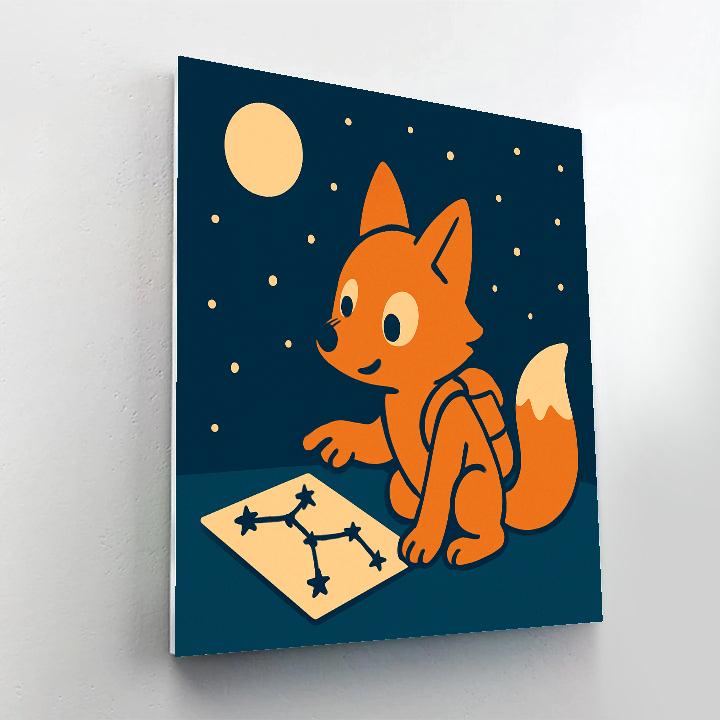 Stargazing Fox Explorer painting number kit