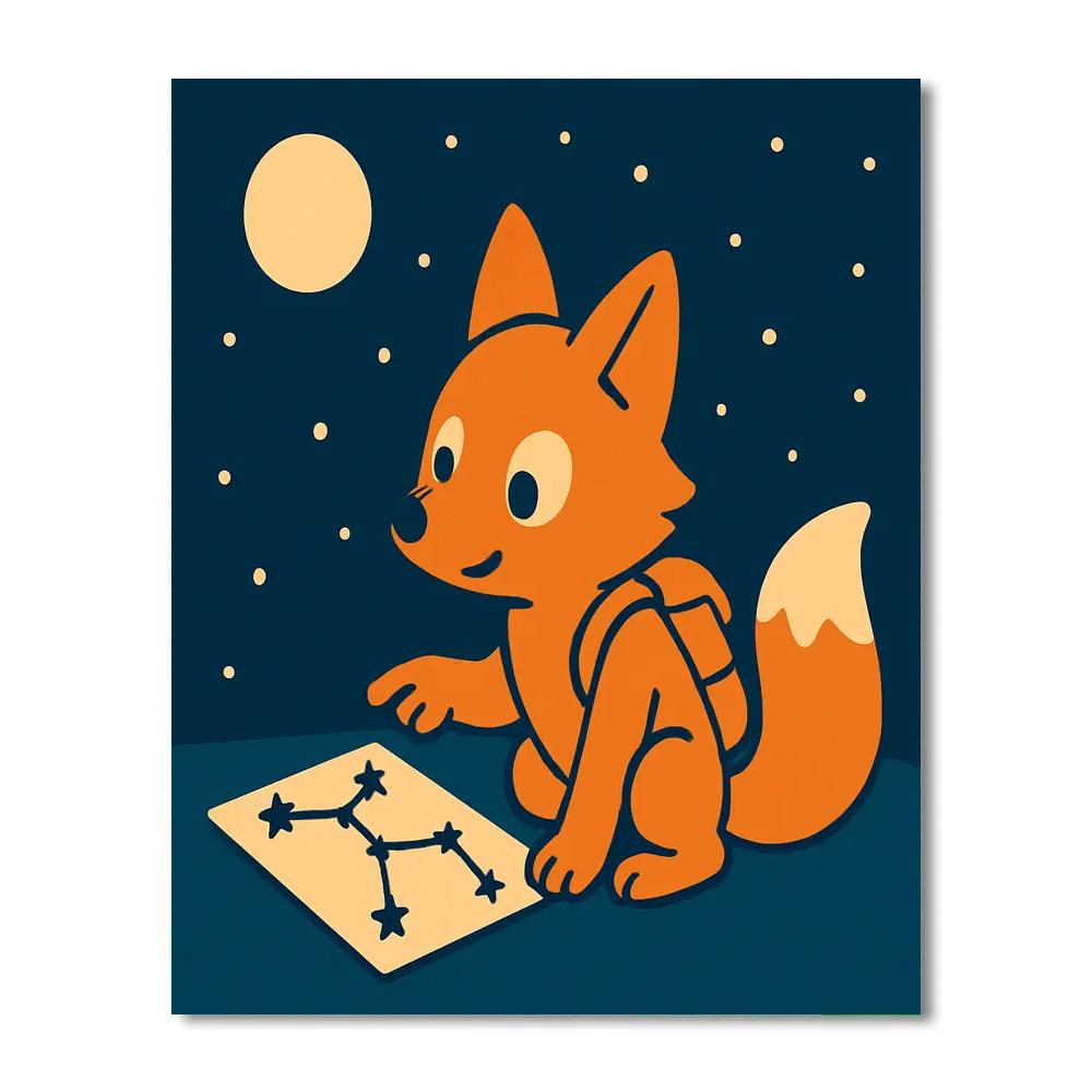 Stargazing Fox Explorer painting number kit