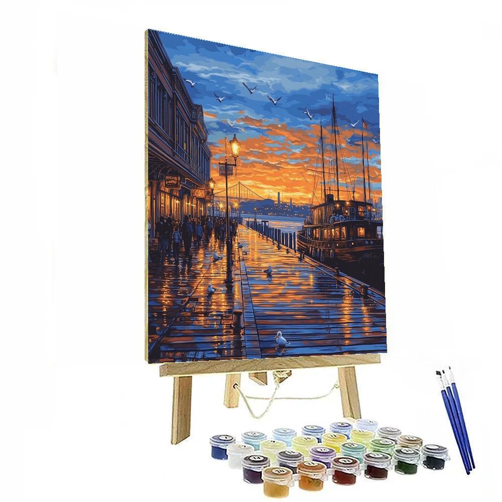 Fishermans Wharf Sunset View San Francisco United States Paint by numbers art