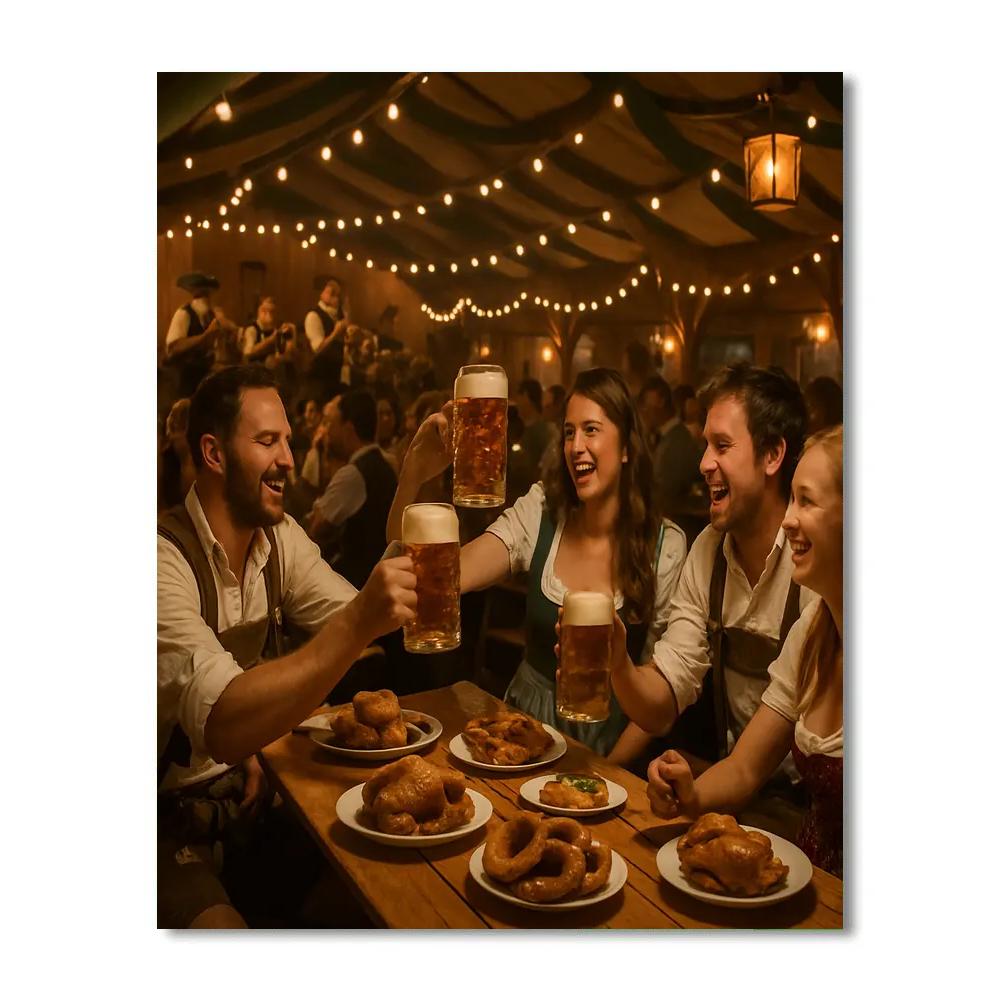 Oktoberfest Bavarian Beer Tent Paint by numbers art