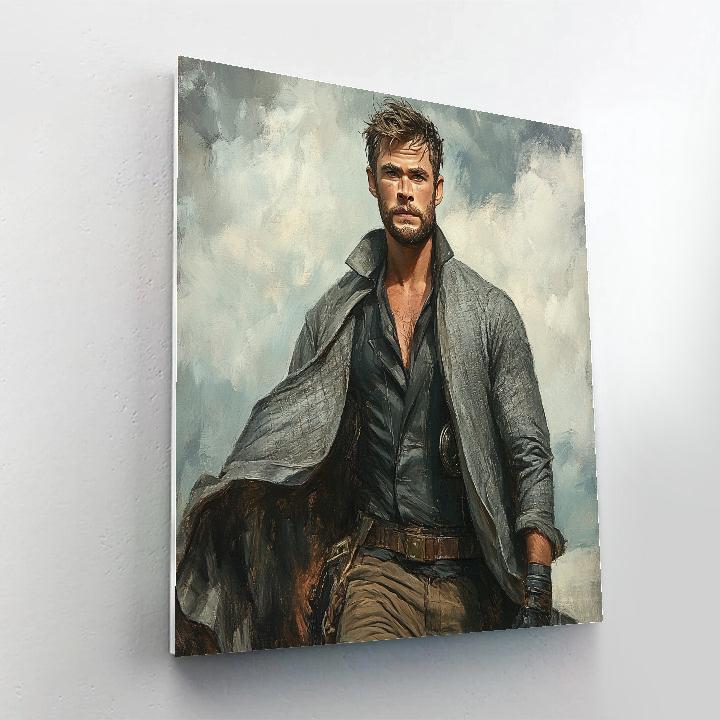 Chris Hemsworth: Stormbound Echoes Of A Thunder Heir Number painting