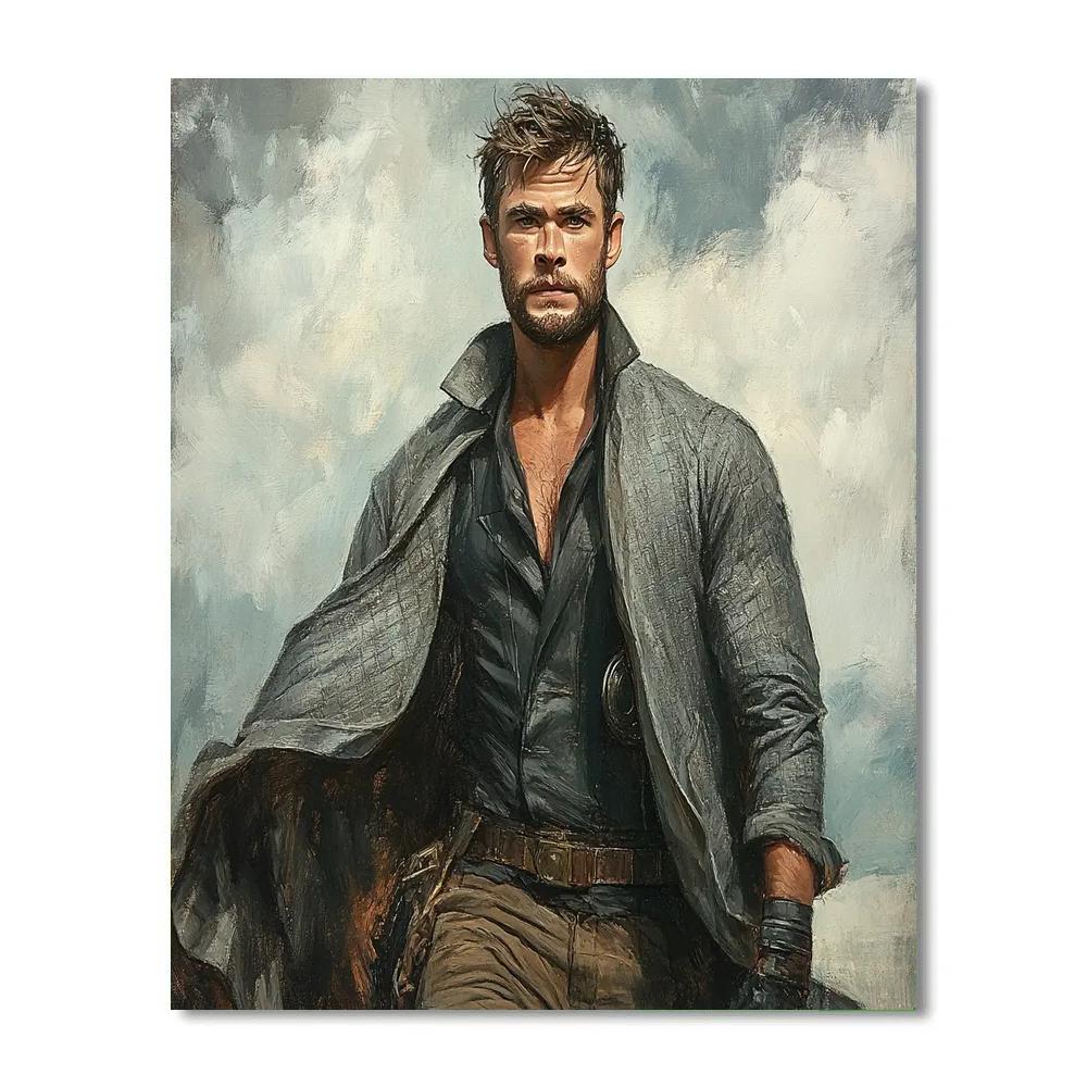 Chris Hemsworth: Stormbound Echoes Of A Thunder Heir Number painting