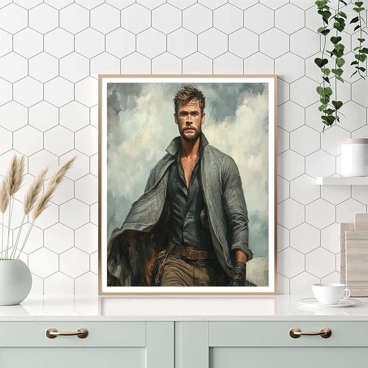 Chris Hemsworth: Stormbound Echoes Of A Thunder Heir Number painting