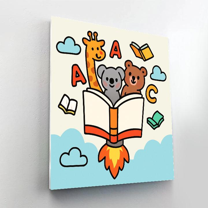 Rainbow Rocket Library Numbered painting kits