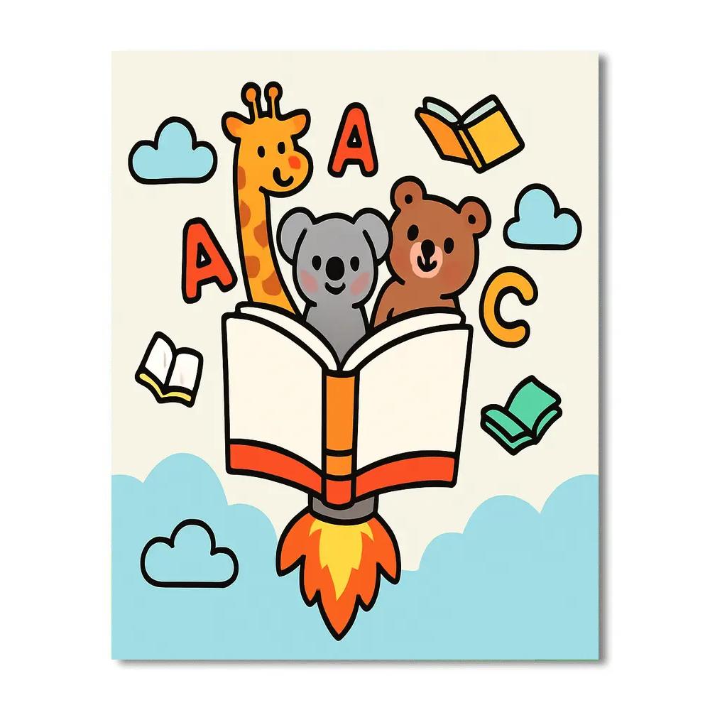 Rainbow Rocket Library Numbered painting kits