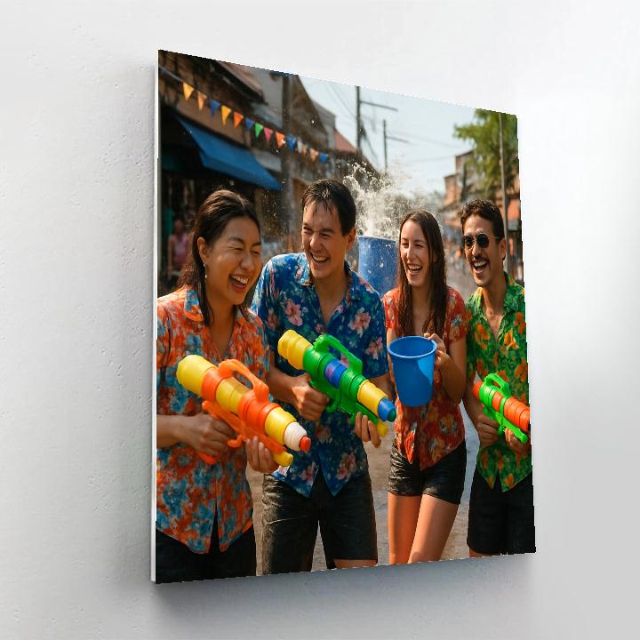 Songkran Water Street Revelry painting number kit