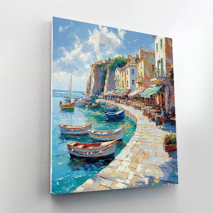 Old Port Harbourfront Marseille France paint by color