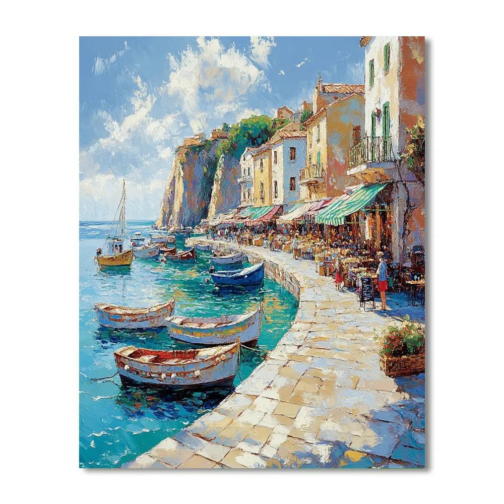 Old Port Harbourfront Marseille France paint by color