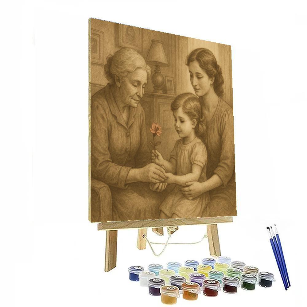 Grandma And Little Hand Across Generations painting number kit