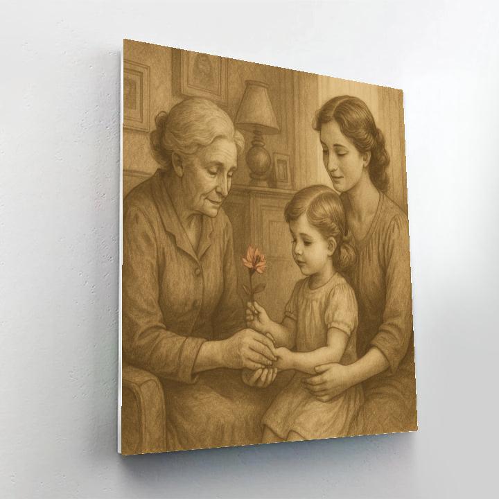 Grandma And Little Hand Across Generations painting number kit