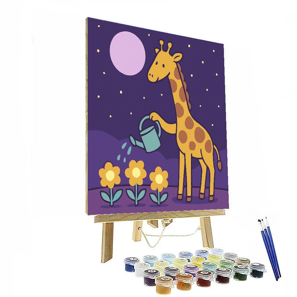 Moonlight Garden Giraffe Paint by numbers art