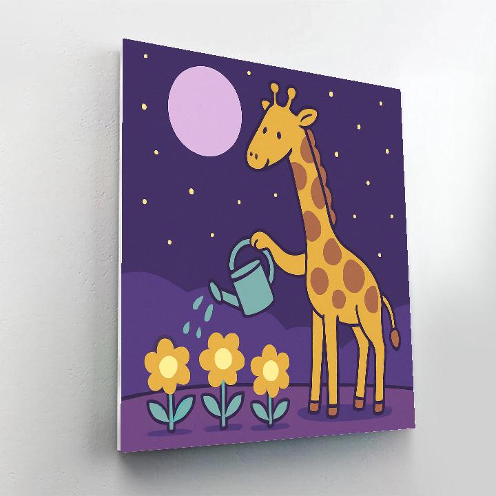 Moonlight Garden Giraffe Paint by numbers art