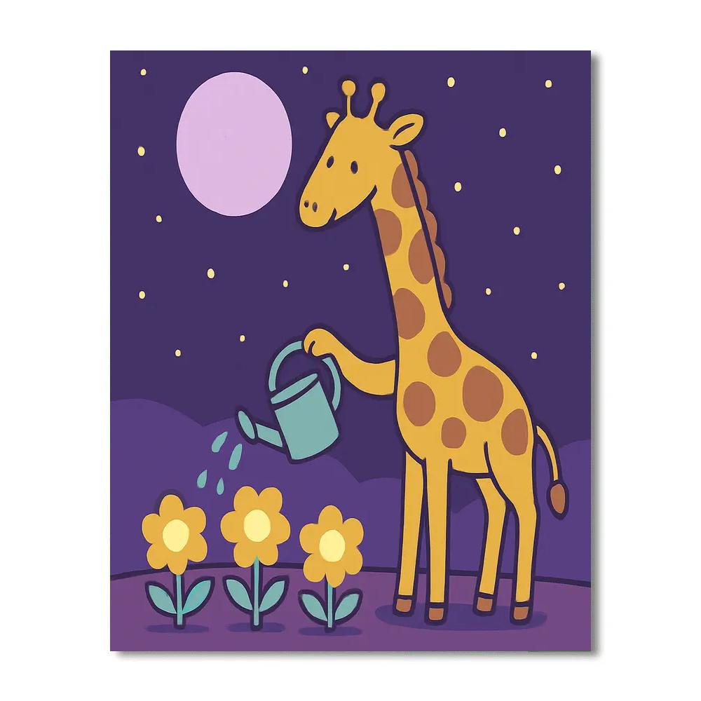 Moonlight Garden Giraffe Paint by numbers art