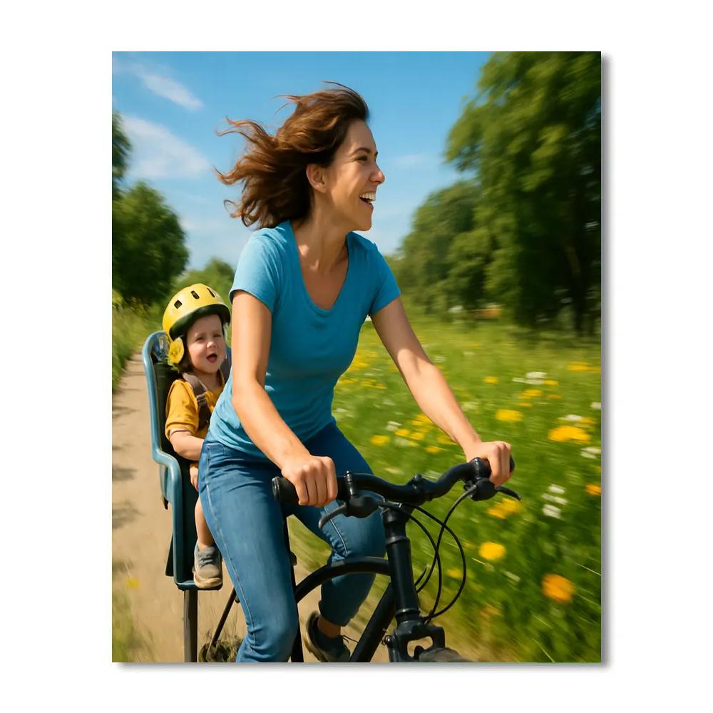 Bicycle Ride And Laughter paint by number