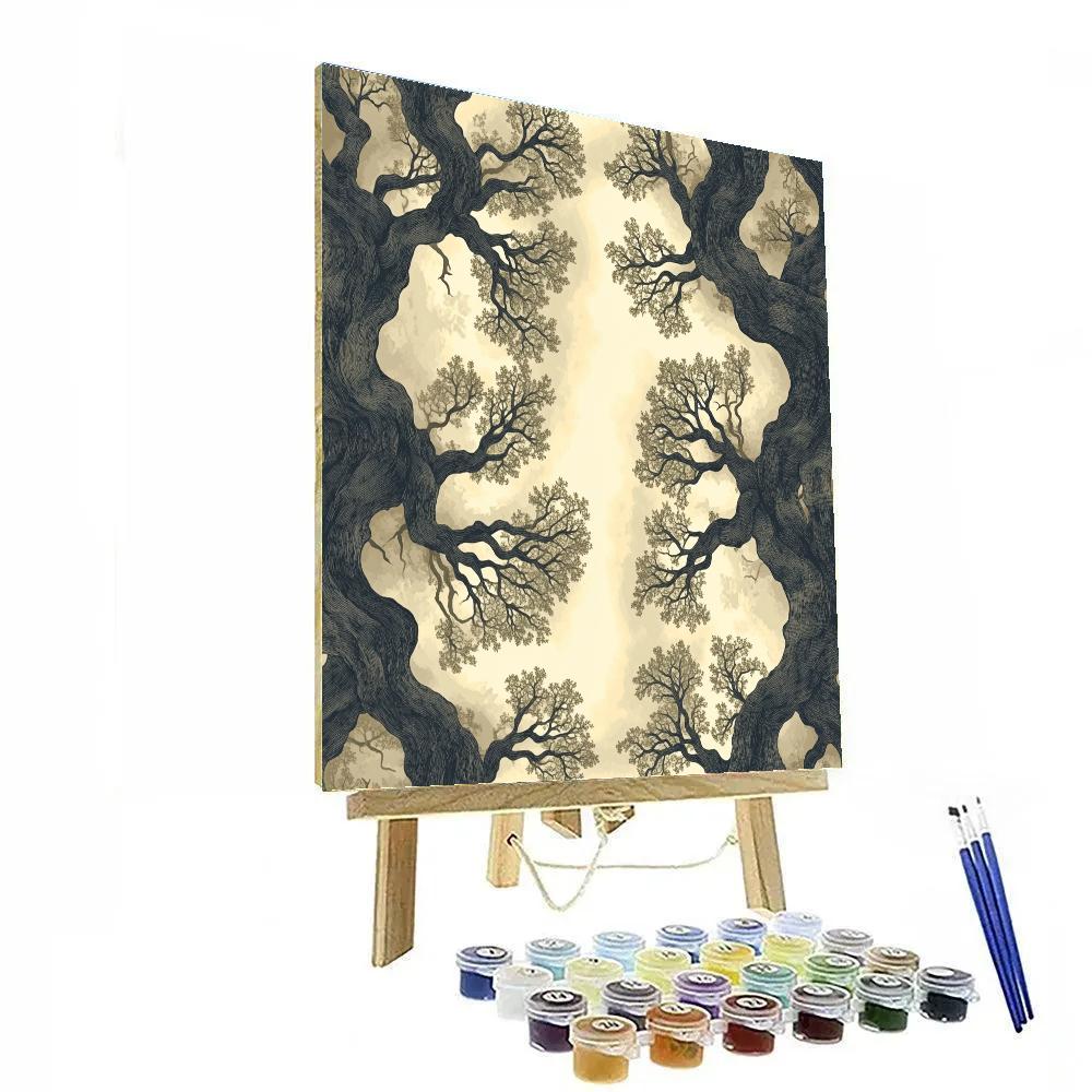 M.C. Escher Inspired Fractal Forest Of Echoes Paint by numbers art