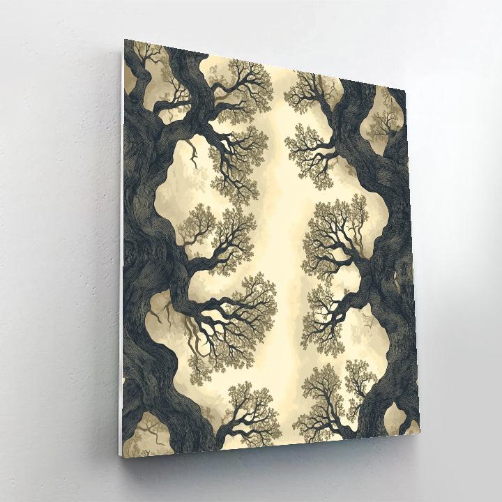 M.C. Escher Inspired Fractal Forest Of Echoes Paint by numbers art