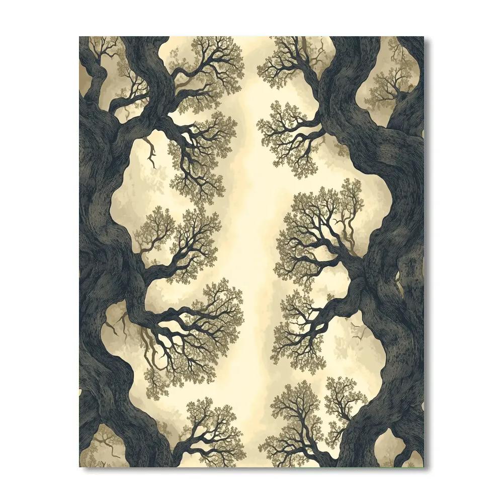 M.C. Escher Inspired Fractal Forest Of Echoes Paint by numbers art