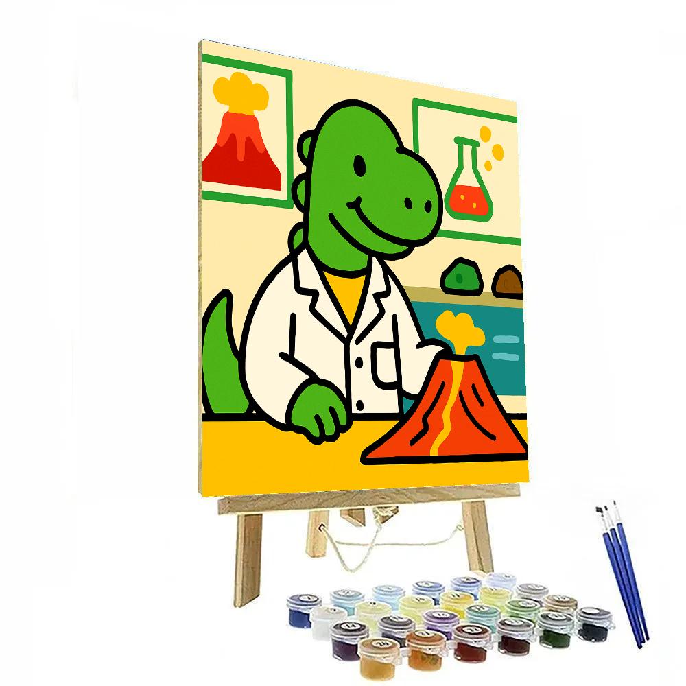 Dino Volcano Science Lab Painting by numbers kit