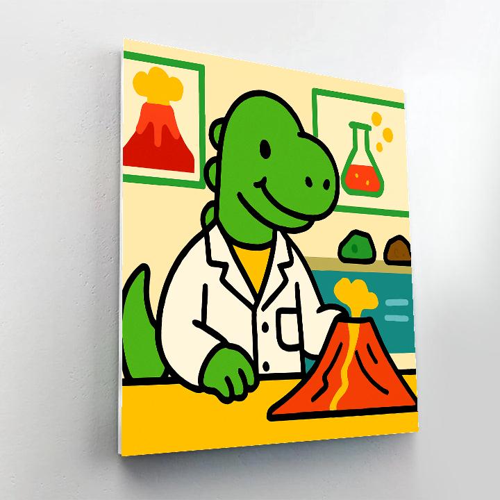 Dino Volcano Science Lab Painting by numbers kit