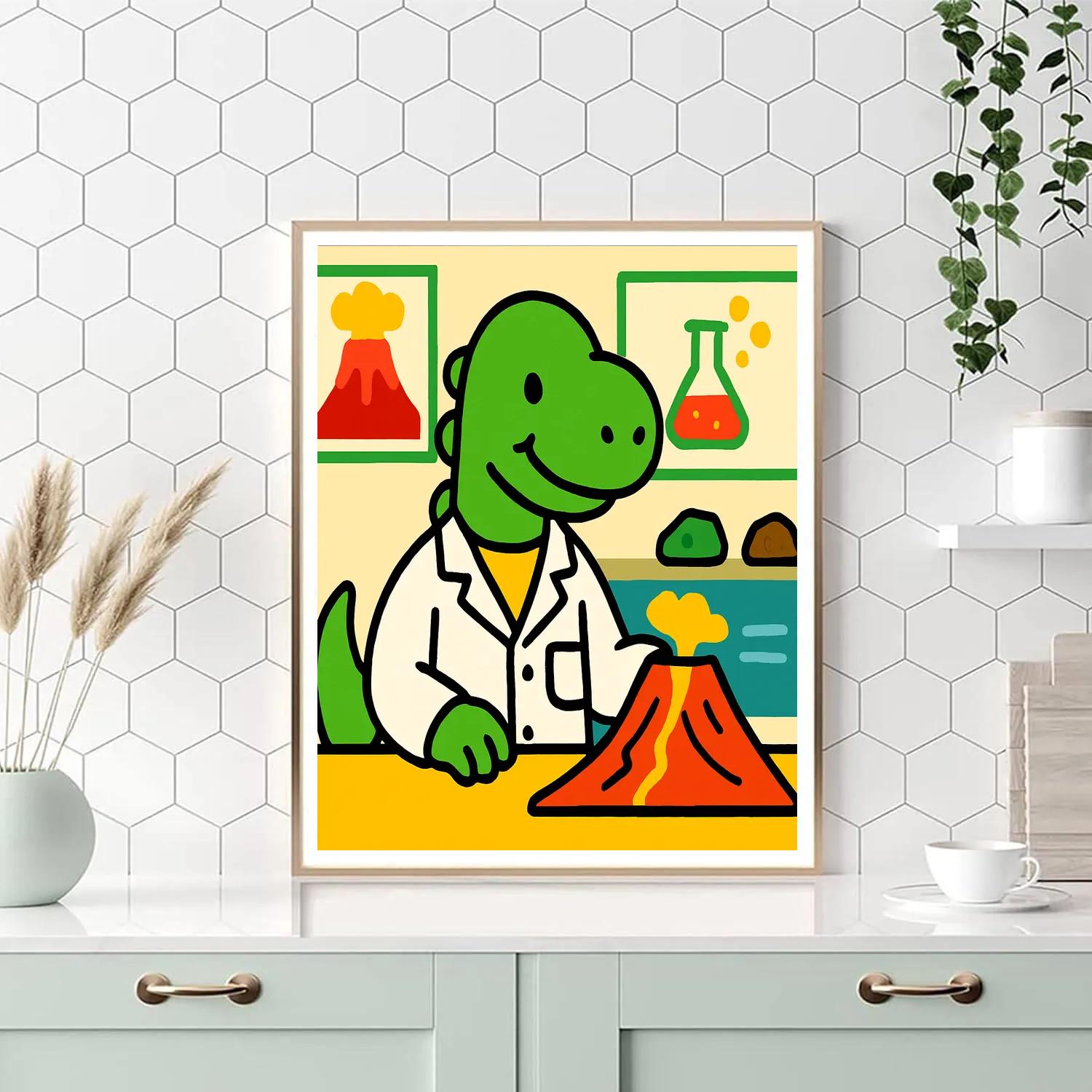 Dino Volcano Science Lab Painting by numbers kit