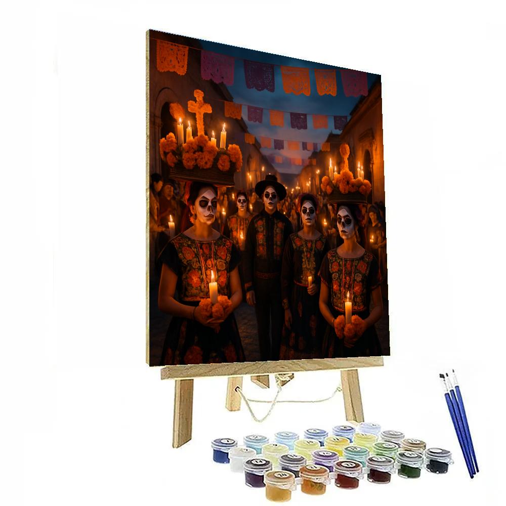 Dia De Los Muertos Procession In Oaxaca paint by color