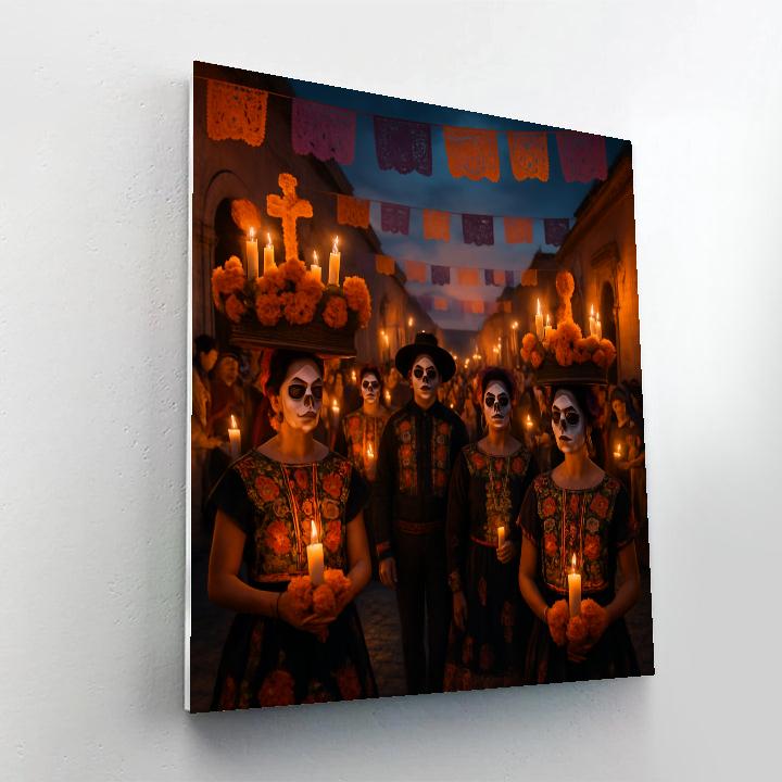 Dia De Los Muertos Procession In Oaxaca paint by color