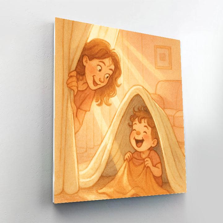 Hide And Seek Behind Curtains Paint by numbers kits